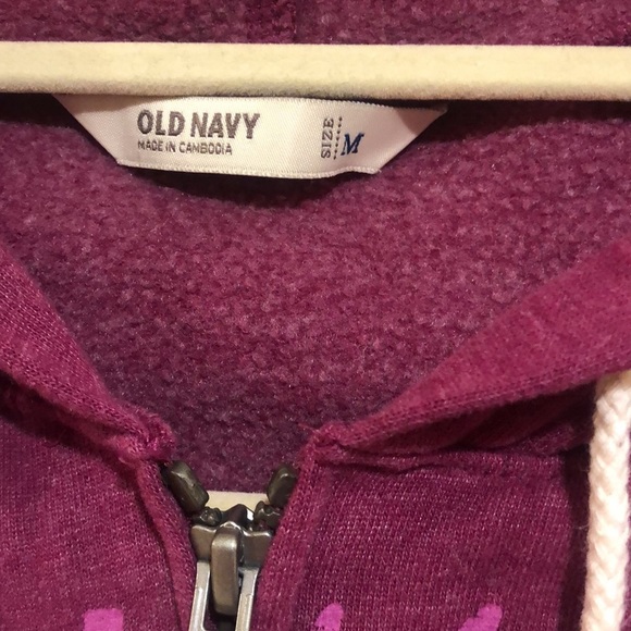 OLD NAVY Women’s Pink Zip Up Hoodie Size Medium - Picture 4 of 5